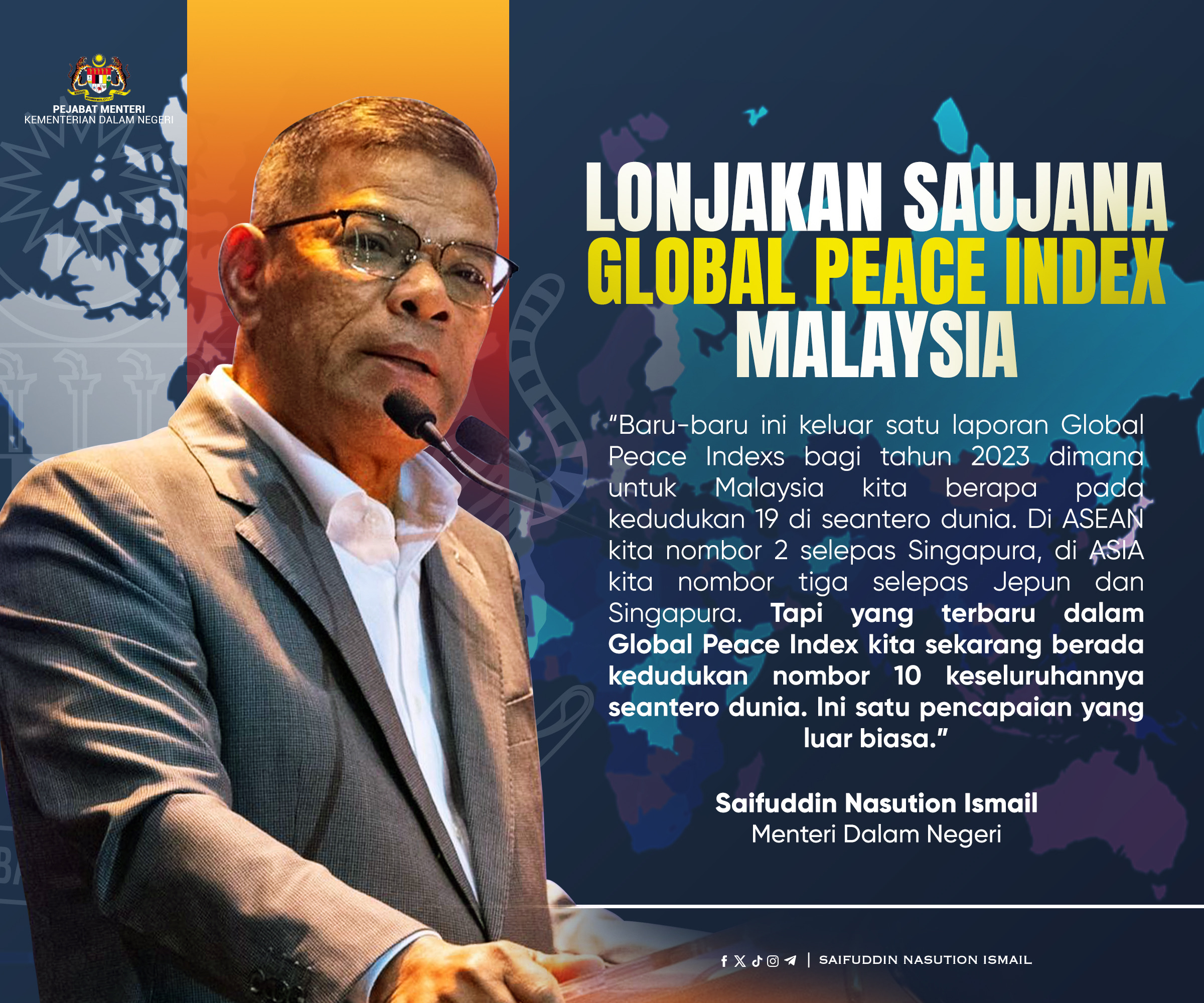 Lonjakan Global Peace Index Malaysia