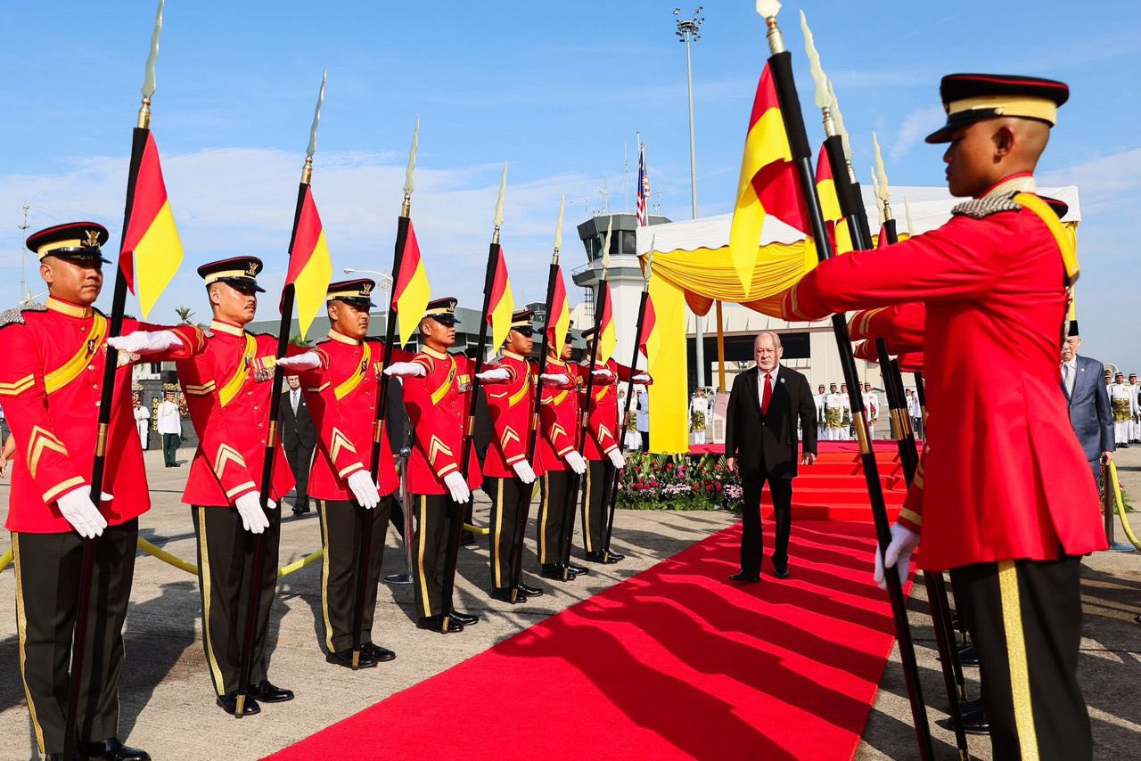 Istiadat Mengucap Selamat Berangkat di Pengkalan Tentera Udara Diraja Malaysia (TUDM) Subang pagi ini bersempena lawatan negara KDYMM Seri Paduka Baginda Yang di-Pertuan Agong Sultan Ibrahim ke Arab Saudi dan Bahrain.