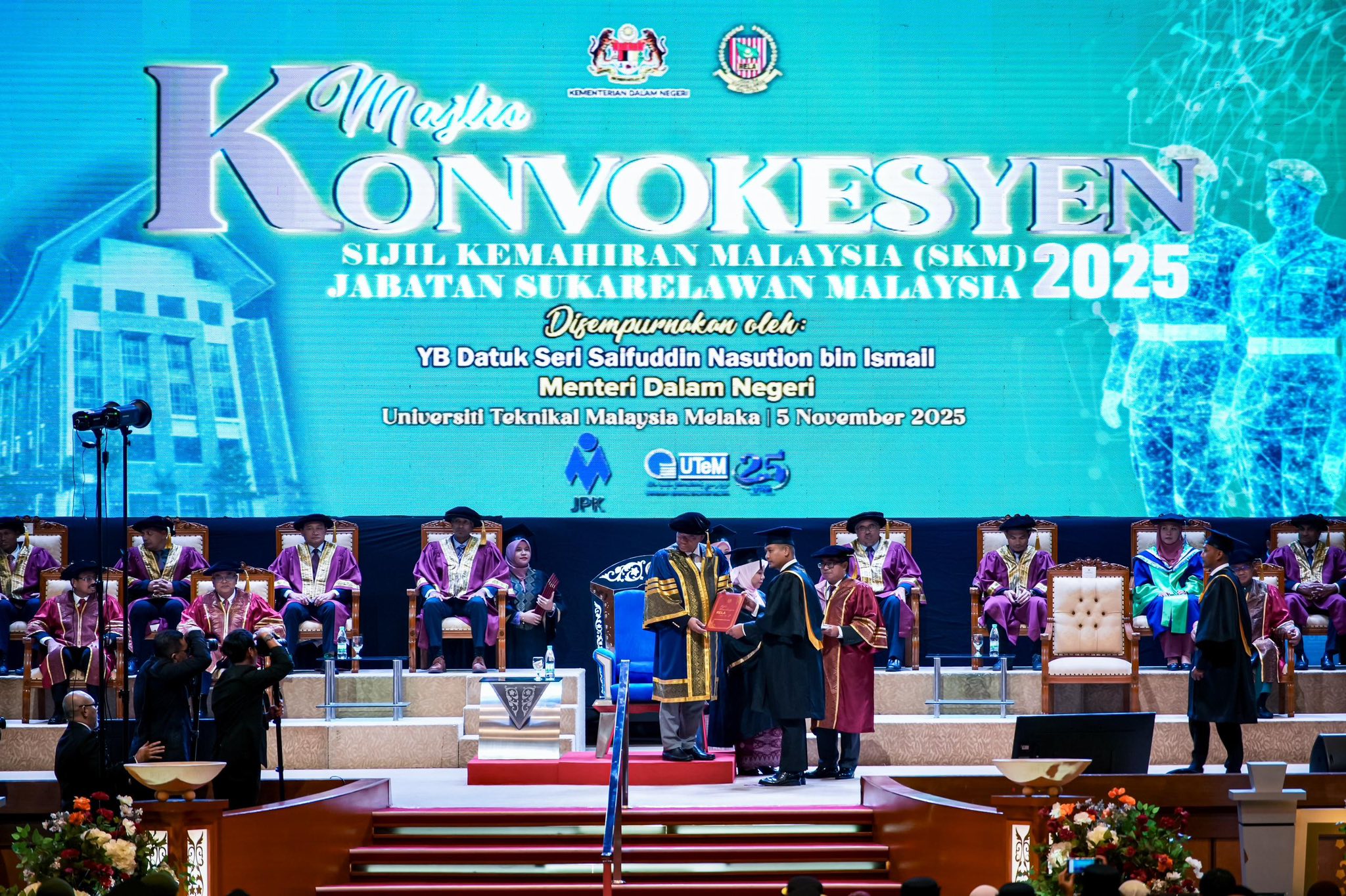 Majlis Konvokesyen Sijil Kemahiran Malaysia Jabatan Sukarelawan Malaysia (RELA) tahun 2025.